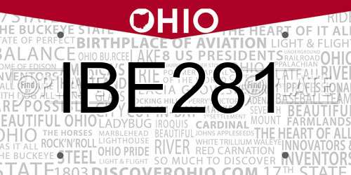 IBE281 Ohio License Plate