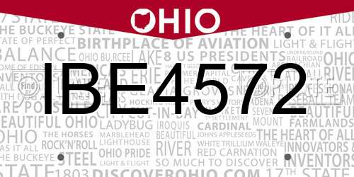 IBE4572 Ohio License Plate