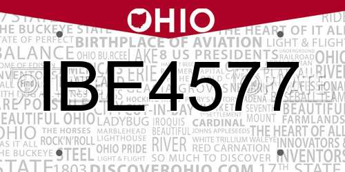IBE4577 Ohio License Plate