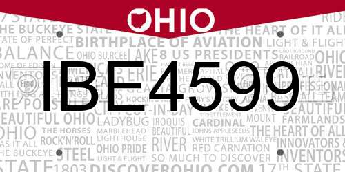 IBE4599 Ohio License Plate