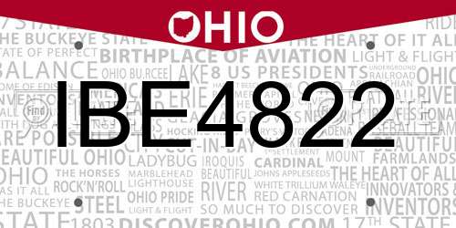 IBE4822 Ohio License Plate