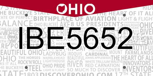 IBE5652 Ohio License Plate