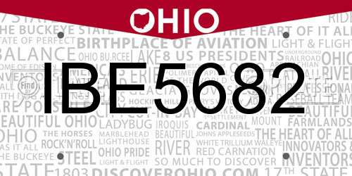 IBE5682 Ohio License Plate