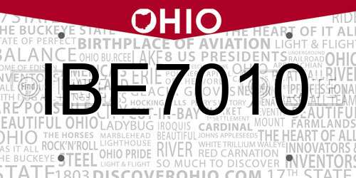 IBE7010 Ohio License Plate