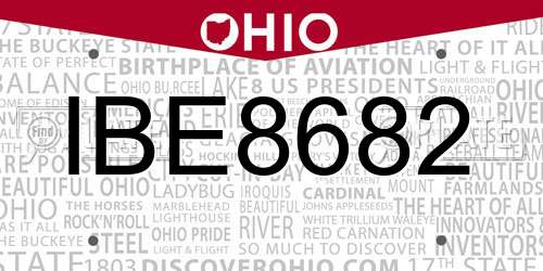 IBE8682 Ohio License Plate