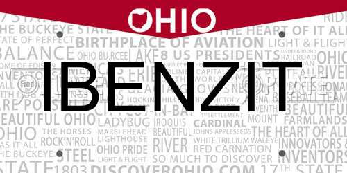 IBENZIT Ohio License Plate