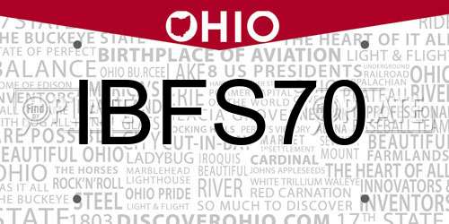 IBFS70 Ohio License Plate