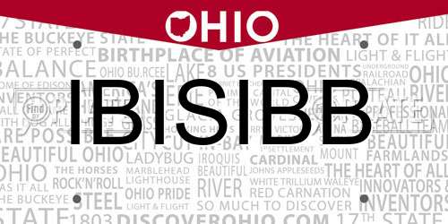 IBISIBB Ohio License Plate