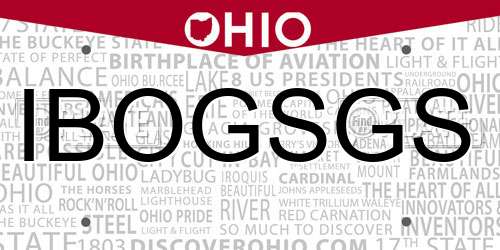 IBOGSGS Ohio License Plate