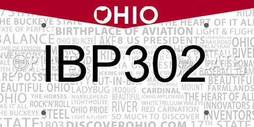 IBP302 Ohio License Plate
