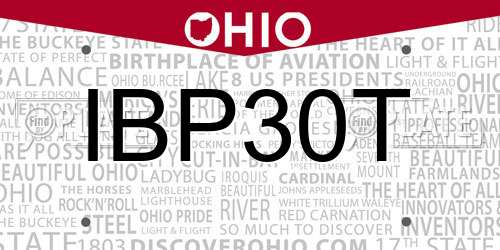 IBP30T Ohio License Plate