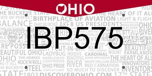 IBP575 Ohio License Plate