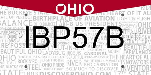 IBP57B Ohio License Plate