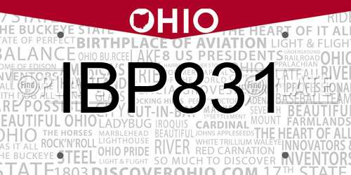 IBP831 Ohio License Plate