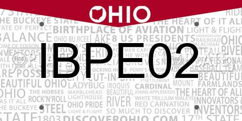 IBPE02 Ohio License Plate