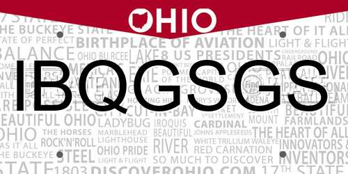 IBQGSGS Ohio License Plate