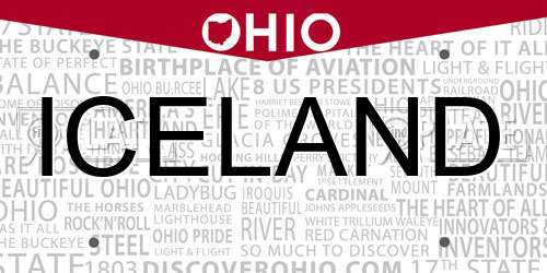 ICELAND Ohio License Plate