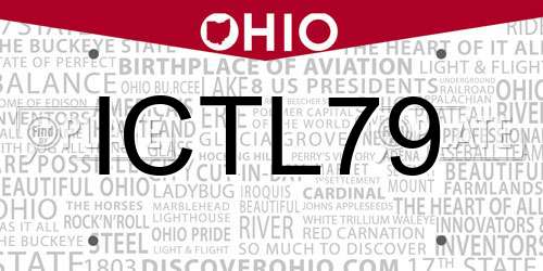 ICTL79 Ohio License Plate