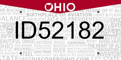 ID52182 Ohio License Plate