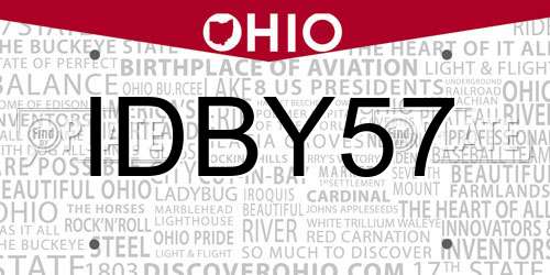 IDBY57 Ohio License Plate