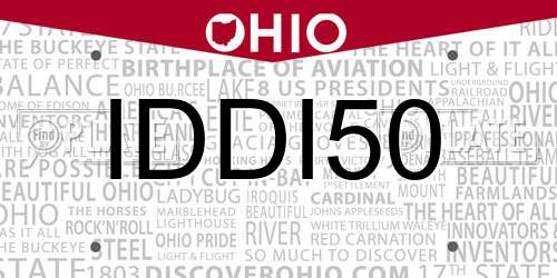 IDDI50 Ohio License Plate