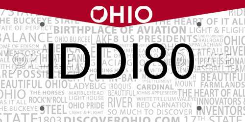 IDDI80 Ohio License Plate
