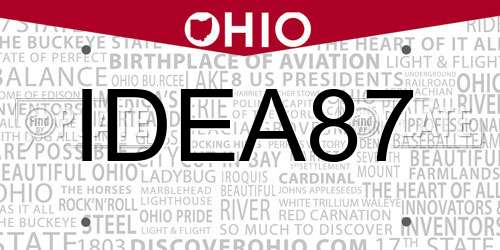 IDEA87 Ohio License Plate