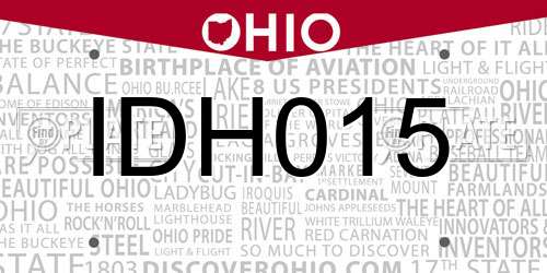 IDH015 Ohio License Plate