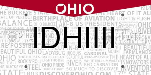 IDHIIII Ohio License Plate
