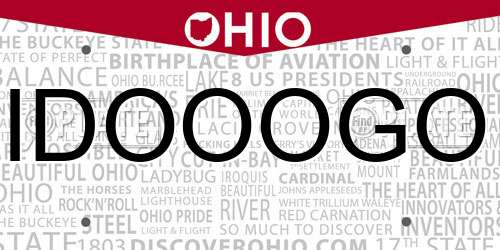 IDOOOGO Ohio License Plate