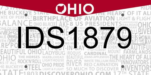 IDS1879 Ohio License Plate