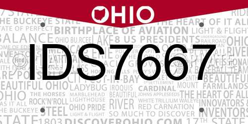 IDS7667 Ohio License Plate