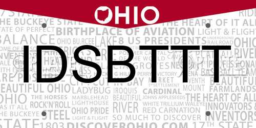 IDSBTTT Ohio License Plate