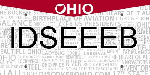IDSEEEB Ohio License Plate