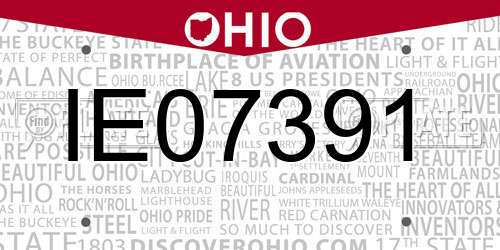 IE07391 Ohio License Plate