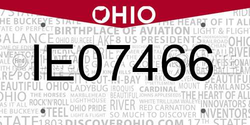 IE07466 Ohio License Plate