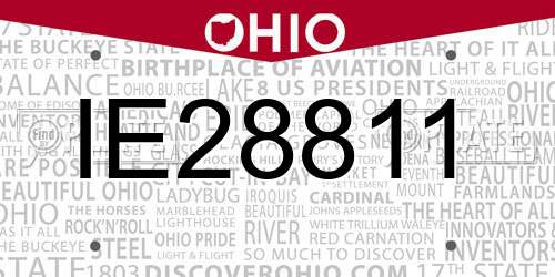 IE28811 Ohio License Plate