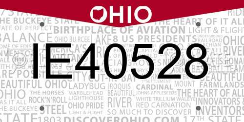 IE40528 Ohio License Plate