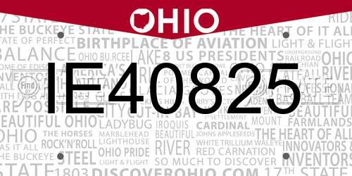 IE40825 Ohio License Plate