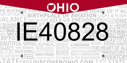 IE40828 Ohio License Plate