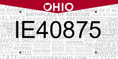 IE40875 Ohio License Plate