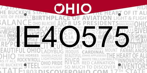 IE4O575 Ohio License Plate