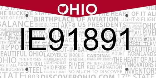 IE91891 Ohio License Plate