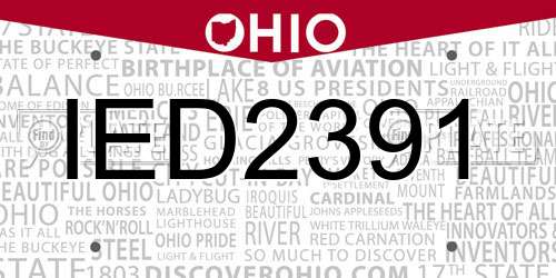 IED2391 Ohio License Plate
