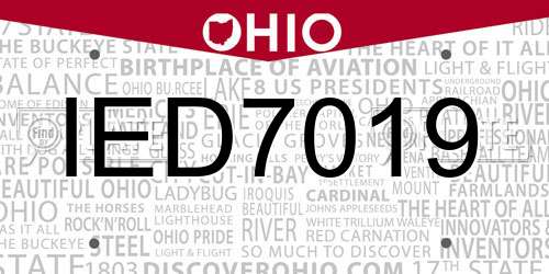 IED7019 Ohio License Plate