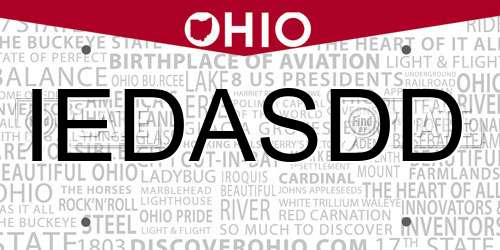 IEDASDD Ohio License Plate