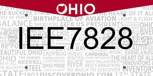 IEE7828 Ohio License Plate