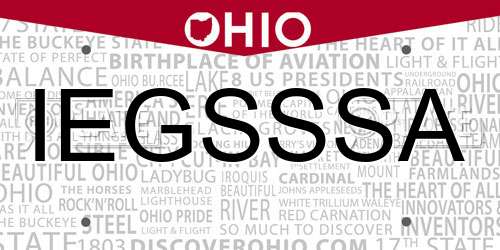 IEGSSSA Ohio License Plate
