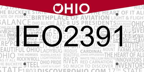 IEO2391 Ohio License Plate