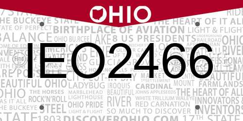 IEO2466 Ohio License Plate